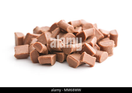 Tasty chocolate sticks isolated on white background. Stock Photo