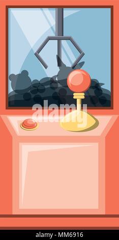claw arcade machine icon over white background, vector illustration Stock Vector