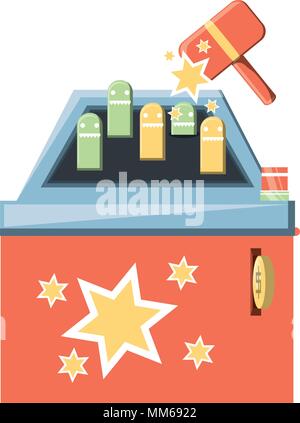 hammer arcade machine icon over white background, vector illustration Stock Vector