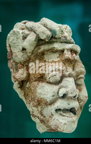 antique sculpture made by the natives of the mayan zone in Mexico Stock Photo