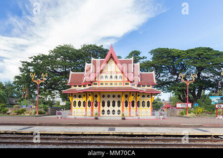 The Royal Pavilion of Hua Hin train station, Hua Hin, Thailand Stock Photo