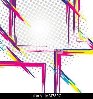 Colorful vector template. Artistic vector collage. Halftone effect Stock Vector