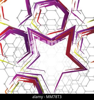 Star shape design element. Modern colorful collage. Stock Vector