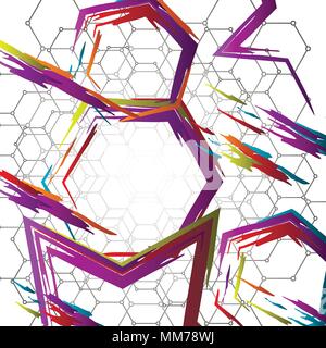 Hexagon style vector image. Colorful template for your projects. Stock Vector