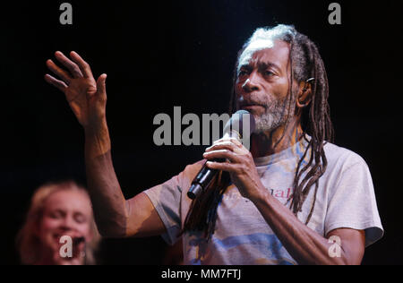 Prague, Czech Republic. 09th May, 2018. Singer Bobby McFerrin performs during the concert in Prague's Forum Karlin, Czech Republic, Wednesday, May 9, 2018. Credit: Martin Sterba/CTK Photo/Ģ����ý Live News Stock Photo