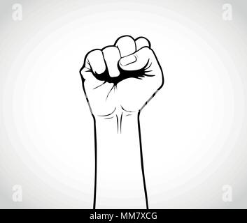 illustration of an upward fist, vector Stock Vector