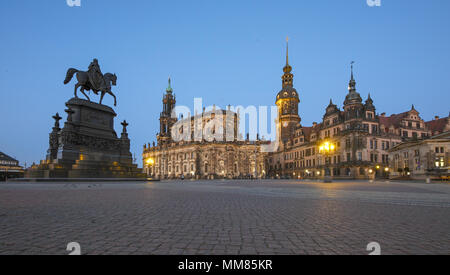 Dresden Cathedral of the Holy Trinity or Hofkirche, Dresden Castle in Dresden, Saxrony, Germany Stock Photo