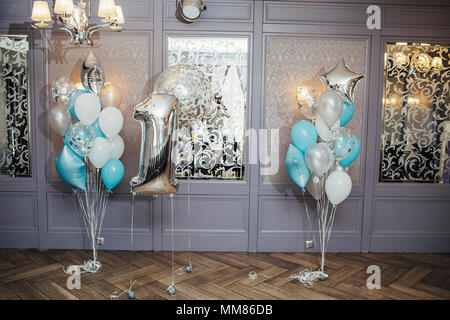 Large closeup inflatable ballon in the form of a number one Stock Photo