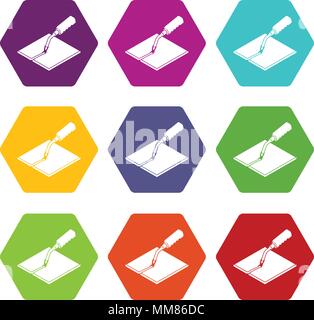 Welding torch icons set 9 vector Stock Vector