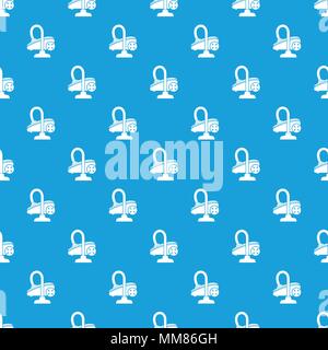 Vacuum cleaner pattern vector seamless blue Stock Vector