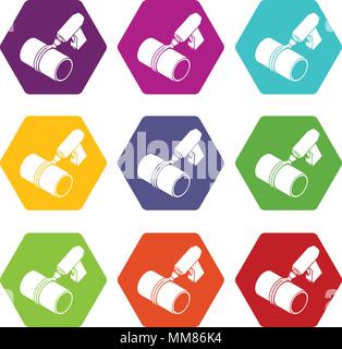 Welding torch cutting icons set 9 vector Stock Vector