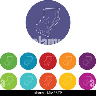 Flexible tablet icon, outline style Stock Vector