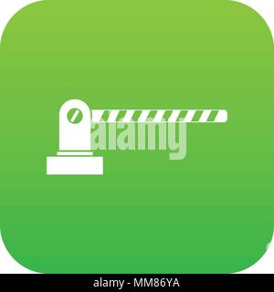 Parking barrier icon digital green Stock Vector