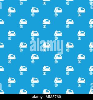 Mixer kitchen pattern vector seamless blue Stock Vector