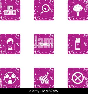 Useful icons set, grunge style Stock Vector
