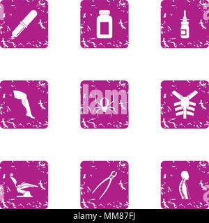 Mixture icons set, grunge style Stock Vector