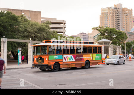 Trolly Bus San Antonio Streetcar Stock Photo