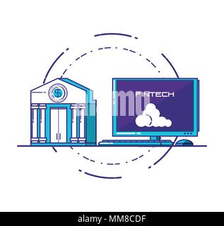 financial technology set icons vector illustration design Stock Vector