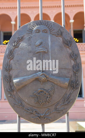 Detail from argentina shield of the Pink House (casa Rosada in Spanish). Buenos Aires, Argentina Stock Photo