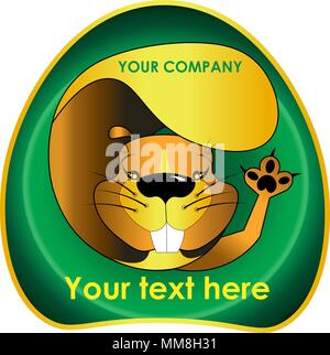 joyful beaver for the logo beaver logo Stock Vector