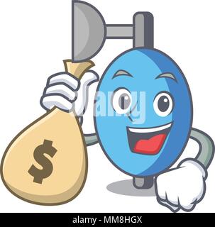 With money bag ambu bag character cartoon Stock Vector