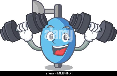 Fitness ambu bag character cartoon Stock Vector