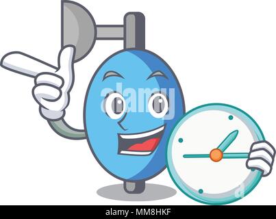 With clock ambu bag character cartoon Stock Vector