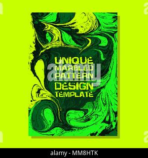 Marbled green abstract background. Liquid marble pattern. Vector fluid texture. Business template design. Stock Vector
