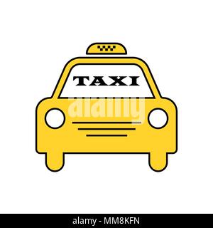 Yellow taxi car. Logotype for website, stickers and other. EPS 10 Stock Vector