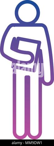figure human with document silhouette avatar Stock Vector
