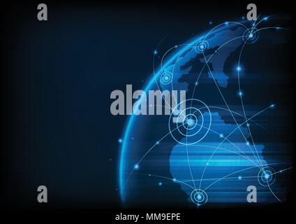 Global network connection .Best Internet Concept . World map point and line composition concept of global business. Vector Illustration Stock Vector