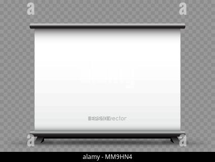 Roll up wide banner transparent background Stock Vector