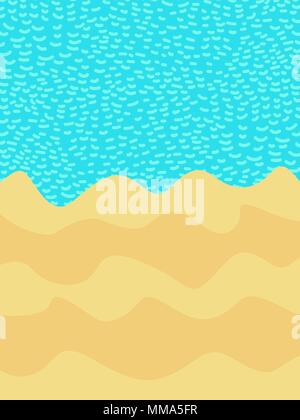 background is sea and beach sand in zigzag and waves. summer poster Stock Vector