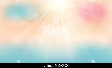 Summer season time on the beach with sunshine day background. Vector illustration Stock Vector