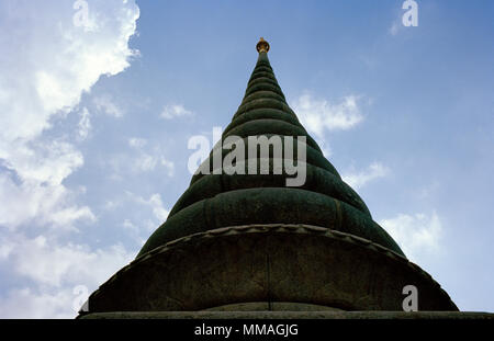 Twilight at the Buddhist Temple of Dawn - Wat Arun Temple in Bangkok Yai Thonburi in Bangkok in Thailand in Southeast Asia Far East. Sunset Travel Stock Photo