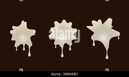 Cookies in the form of blots. White chocolate vector illustration. Collection of different sweets. Stock Vector