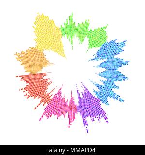 round equalizer, sound wave isolated on white background Stock Vector