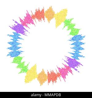 round equalizer, sound wave isolated on white background Stock Vector
