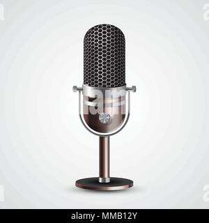 Microphone on white background Stock Vector