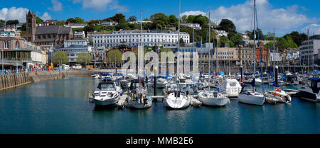 GB - DEVON: Panoramic view of Torquay busy harbour and town  (HDR Image) Stock Photo