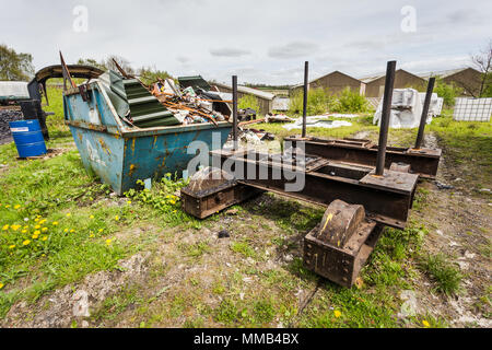 Abandoned railway scrap metal or iron steel. Stock Photo