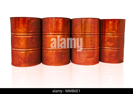 Rust dirty chemical steel tank isolated with clipping path Stock Photo
