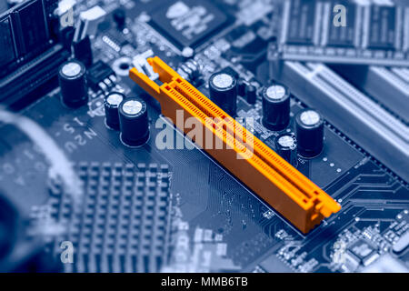 AGP slot computer socket for accelerated graphics card Stock Photo