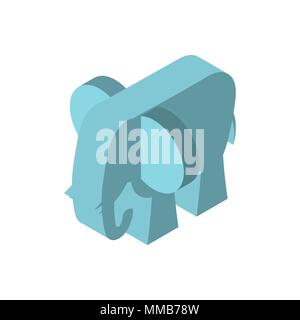 Elephant isometry style. African animal Vector illustration Stock Vector