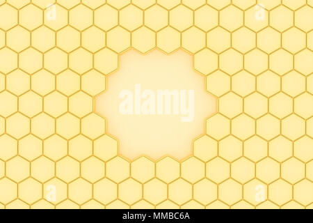 3d illustration of a Honeycomb structure with a Hole Stock Photo