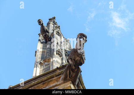 Some particulars of the St. Vitus Cathedral inside the Prague Castle Stock Photo