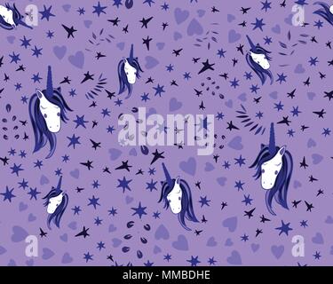 Unicorn Rainbow seamless pattern Stock Vector