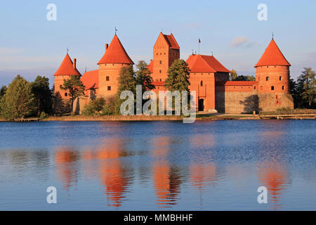 Trakai Castle, lake Galve, Trakai Island, Lithuania Stock Photo