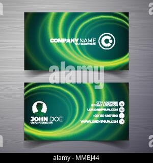 Vector modern business card design template with abstract backgound. Corporate identity illustration with simple logo. Stock Vector