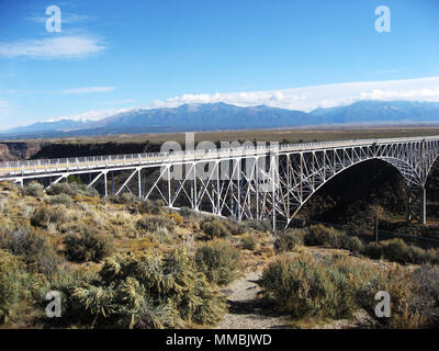 Bridge over the Rio Grande Gorge in Taos New Mexico Stock Photo